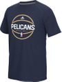 New Orleans Pelicans Adidas Navy Pre-Game Ultimate Synthetic Slim Fit Short Sleeve Shirt