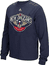 New Orleans Pelicans Adidas Navy Huge Preferred Logo Long Sleeve T Shirt