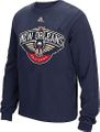 New Orleans Pelicans Adidas Navy Huge Preferred Logo Long Sleeve T Shirt
