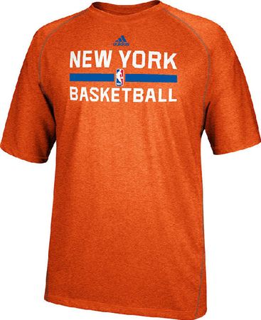 New York Knicks Heather Orange Climalite Practice Short Sleeve Shirt by Adidas