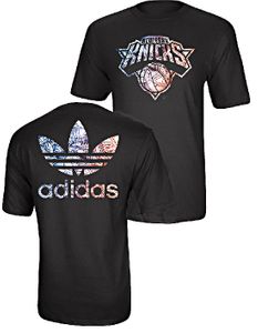 New York Knicks Mens 2 Sided Shoe Pile High End Screened T Shirt by Adidas