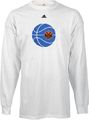 New York Knicks Mesh Ball NBA White Long Sleeve Tee Shirt By Adidas