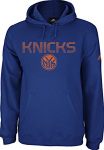 New York Knicks NBA Playbook Embroidered Royal Hooded Sweatshirt by Adidas