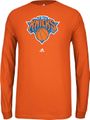 New York Knicks Orange Primary Logo Long Sleeve Tee Shirt by Adidas