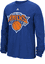 New York Knicks Adidas Royal Huge Preferred Logo Long Sleeve T Shirt