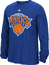 New York Knicks Adidas Royal Huge Preferred Logo Long Sleeve T Shirt