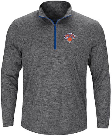 New York Knicks Mens Majestic Remain Focused Half Zip Mock Neck Shirt