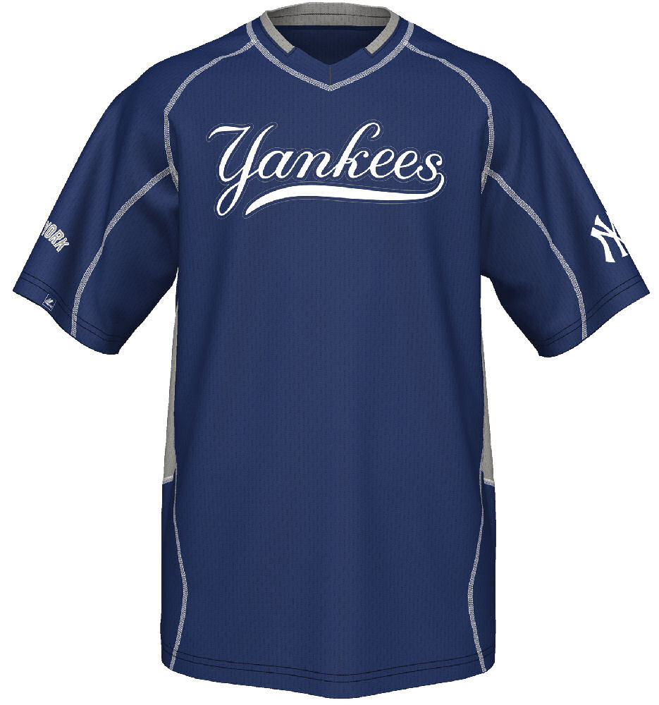New York Yankees MLB Fast Action Synthetic V Neck Jersey by Majestic