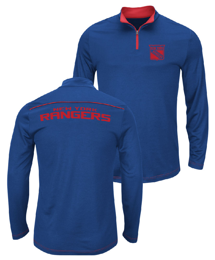 NHL New York Rangers Royal Quarter Zip Ready & Willing Thermabase