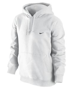 Nike White Fleece Hooded Sweatshirt