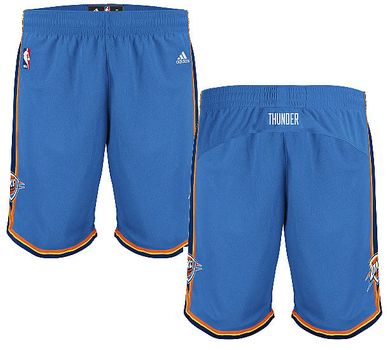 Oklahoma City Thunder Blue Embroidered Swingman Shorts By Adidas