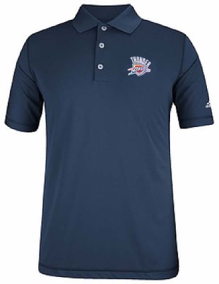 Oklahoma City Thunder Adidas Pure Motion Navy Performance Polo Shirt