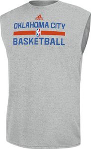 Oklahoma City Thunder Grey Climalite Practice Sleeveless Shirt by Adidas