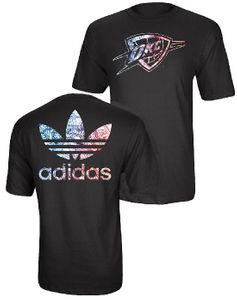 Oklahoma City Thunder Mens 2 Sided Shoe Pile High End Screened T Shirt by Adidas
