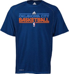 Oklahoma City Thunder Navy ClimaLite Short Sleeve Shirt by Adidas