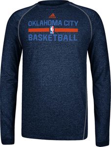 Oklahoma City Thunder Navy Heather  Climalite Practice Long Sleeve Shirt by Adidas