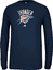 Oklahoma City Thunder Navy Primary Logo Long Sleeve Tee Shirt by Adidas