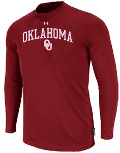 Oklahoma Sooners Crimson Poly Dry HeatGear NuTech Long Sleeve Shirt by Under Armour