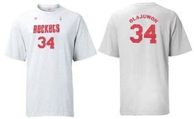 OUT OF STOCK Hakeem Olajuwon Houston Rockets Adult White NBA Two Sided T Shirt By Adidas