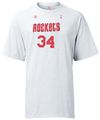 OUT OF STOCK Hakeem Olajuwon Houston Rockets Adult White NBA Two Sided T Shirt By Adidas