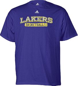 OUT OF STOCK Los Angeles Lakers Purple NBA Double OT Short Sleeve Tee Shirt By Adidas