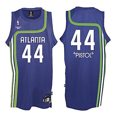 Pistol Pete Maravich Atalanta Hawks NBA Embroidered Replica Throwback Basketball Jersey By Adidas