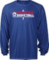 Philadelphia 76ers Heather Blue Adidas Authentic On-Court Practice Climalite Performance Long Sleeve T Shirt