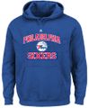 Philadelphia 76ers Mens Royal Majestic Heart & Soul 3  Hoodie Sweatshirt