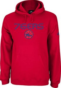 Philadelphia 76ers NBA Playbook Embroidered Red Hooded Sweatshirt by Adidas