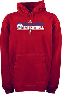 Philadelphia 76ers Red Hooded Practice Sweatshirt by Adidas