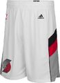 Portland Trail Blazers White Embroidered Swingman Shorts By Adidas