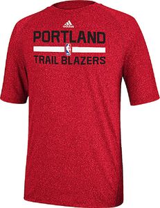 Portland Trailblazers Heather Red Climalite Practice Short Sleeve Shirt by Adidas