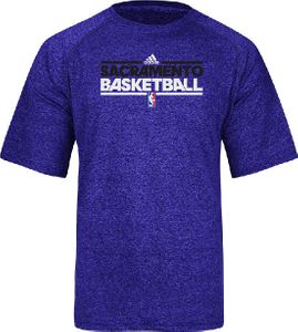 Sacramento Kings Adidas Heather Purple Authentic On-Court SS Practice Climalite Shirt