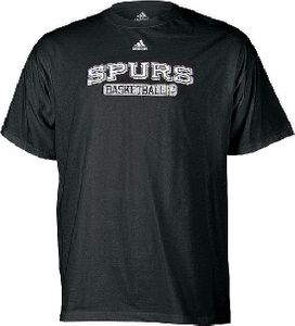 San Antonio Spurs Black NBA Double OT Short Sleeve Tee Shirt By Adidas