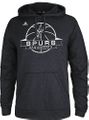 San Antonio Spurs Mens Heather Black Ultimate Banner Synthetic Hoodie by Adidas