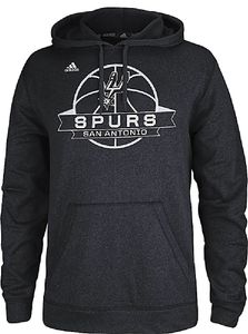 San Antonio Spurs Mens Heather Black Ultimate Banner Synthetic Hoodie by Adidas
