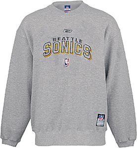 Seattle Supersonics NBA Embroidered Fleece Crewneck Sweatshirt By Reebok