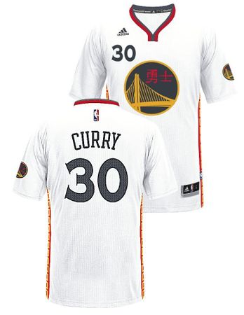 Stephen Curry Youth Golden State Warriors Adidas White Chinese New Year Replica Basketball Jersey