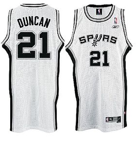 Tim Duncan San Antonio Spurs NBA Tackle Twill Swingman Replica Basketball Jersey By Reebok
