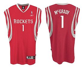 Tracy McGrady Houston Rockets NBA Tackle Twill Swingman Replica Basketball Jersey By Reebok