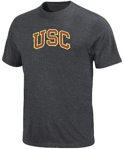 USC Trojans Charcoal Arched Block Logo Short Sleeve T Shirt