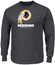Washington Redskins Mens Charcoal Our Team Long Sleeve Cotton T Shirt