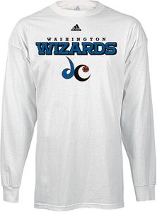 Washington Wizards NBA White Long Sleeve Tee Shirt By Adidas