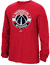 NBA Washington Wizards Red Adidas Primary Logo Long Sleeve T Shirt