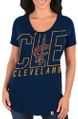 Ladies Cleveland Cavaliers Navy Fanatic Force Short Sleeve Scoop Neck Tee Shirt