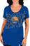 Ladies Golden State Warriors Royal Fanatic Force Short Sleeve Scoop Neck Tee Shirt