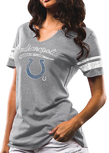 Ladies Indianapolis Colts Grey Game Tradition Notch Neck T Shirt