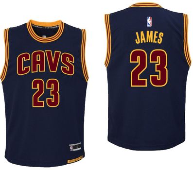 Youth LeBron James Cleveland Cavaliers Outerstuff Navy Replica Basketball Jersey 