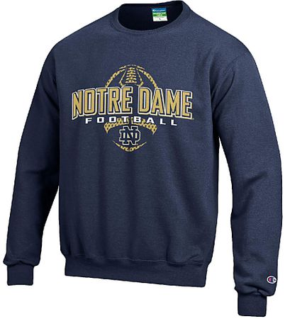 Youth Notre Dame Fighting Irish Football Powerblend Screened Crew Sweatshirt