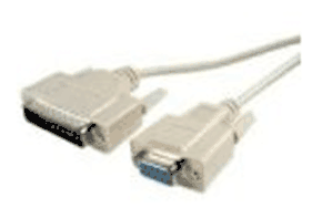 (Click to Enlarge) 6' Null-Modem Serial Cable (RS232) - DB9PIN Female to DB25PIN Male MOST COMMON CABLE FOR 9-PIN CONNECTIONS TO PC